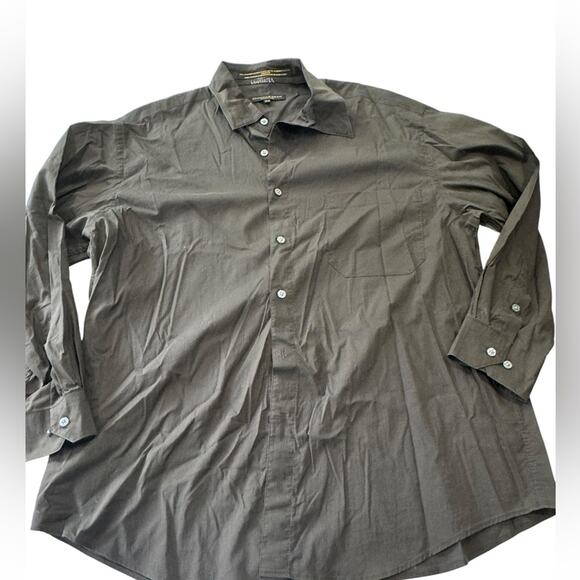 Donna Karan Men's Charcoal Button-Down Shirt Size 16.5 32/33 - Picture 7 of 7